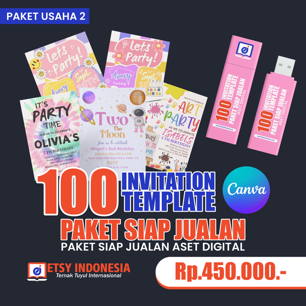 100 Invitation Template Siap Jualan di Etsy 